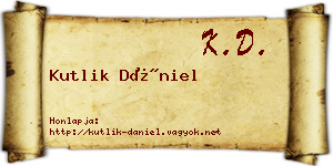 Kutlik Dániel névjegykártya